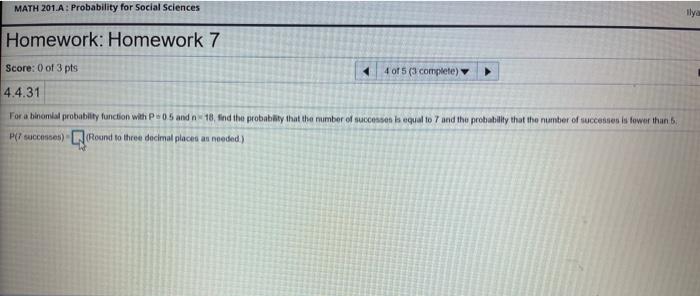 Solved MATH 201.A: Probability for Social Sciences ilya | Chegg.com