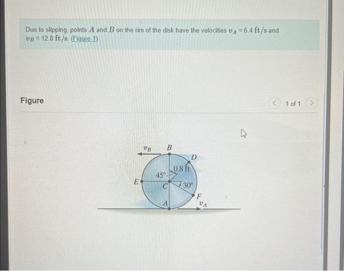 Solved Due to slipping, points A and B on the rim of the | Chegg.com