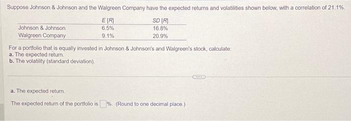 Solved Suppose Johnson \& Johnson And The Walgreen Company 