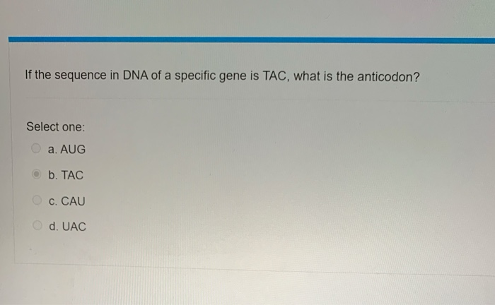 Solved If The Sequence In Dna Of A Specific Gene Is Gta Chegg Com