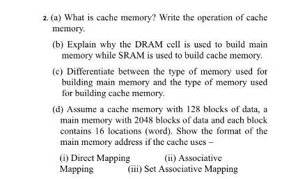 Explain main memory operations