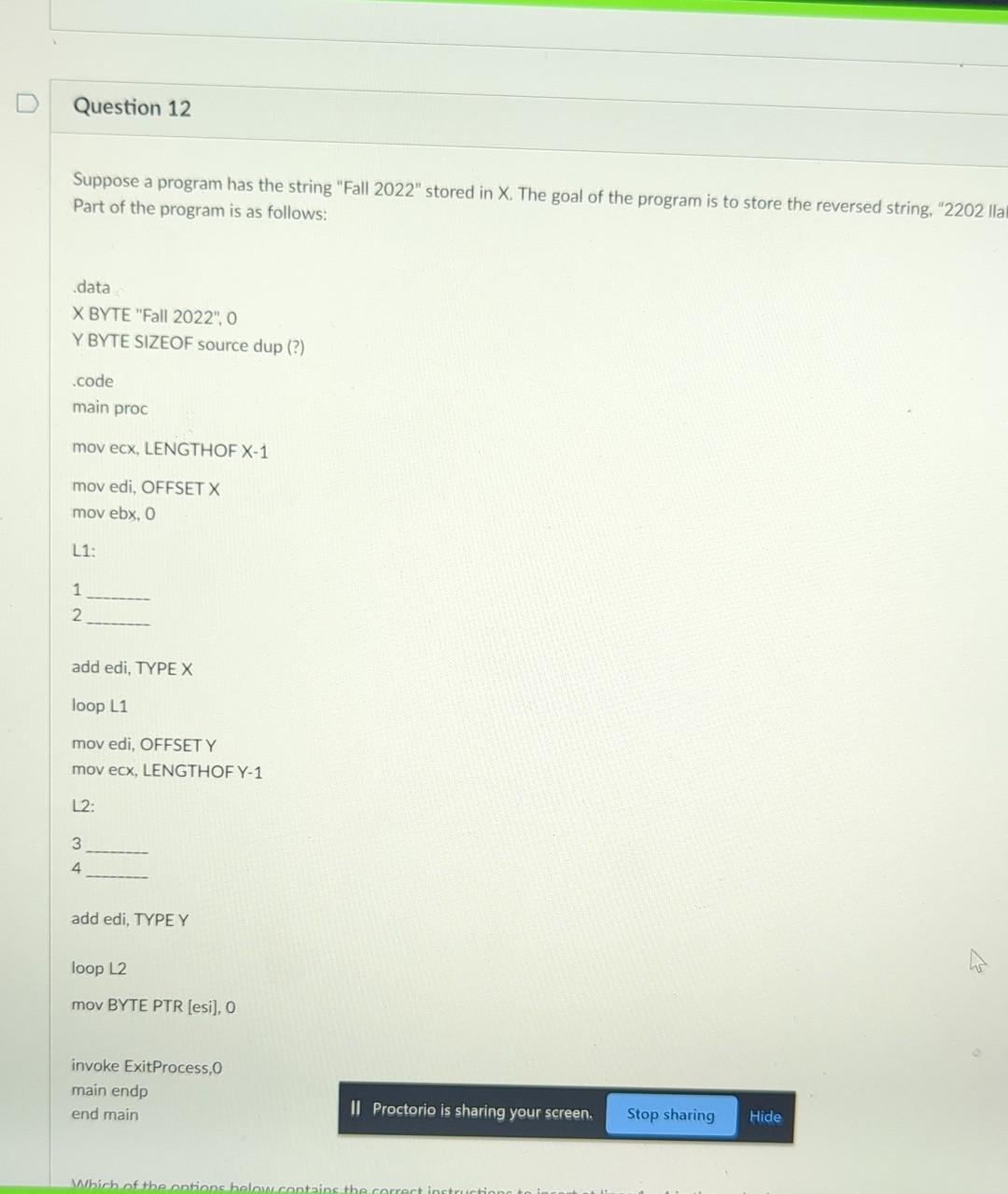 Solved Suppose a program has the string 