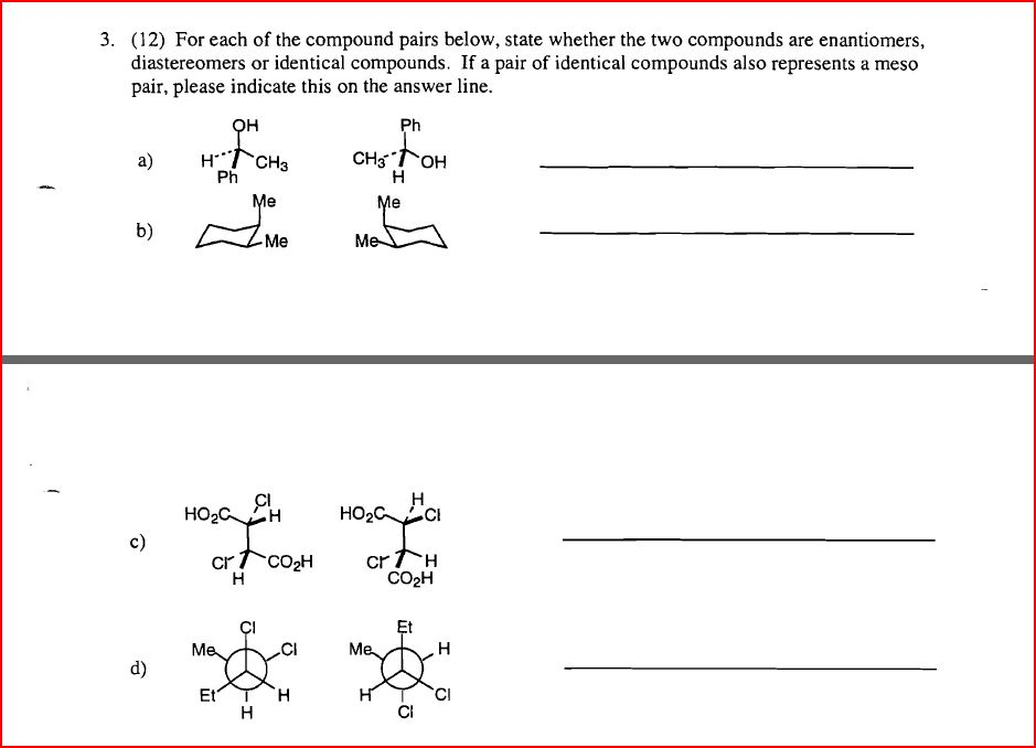 Solved For each of the compound pairs below, state whether | Chegg.com
