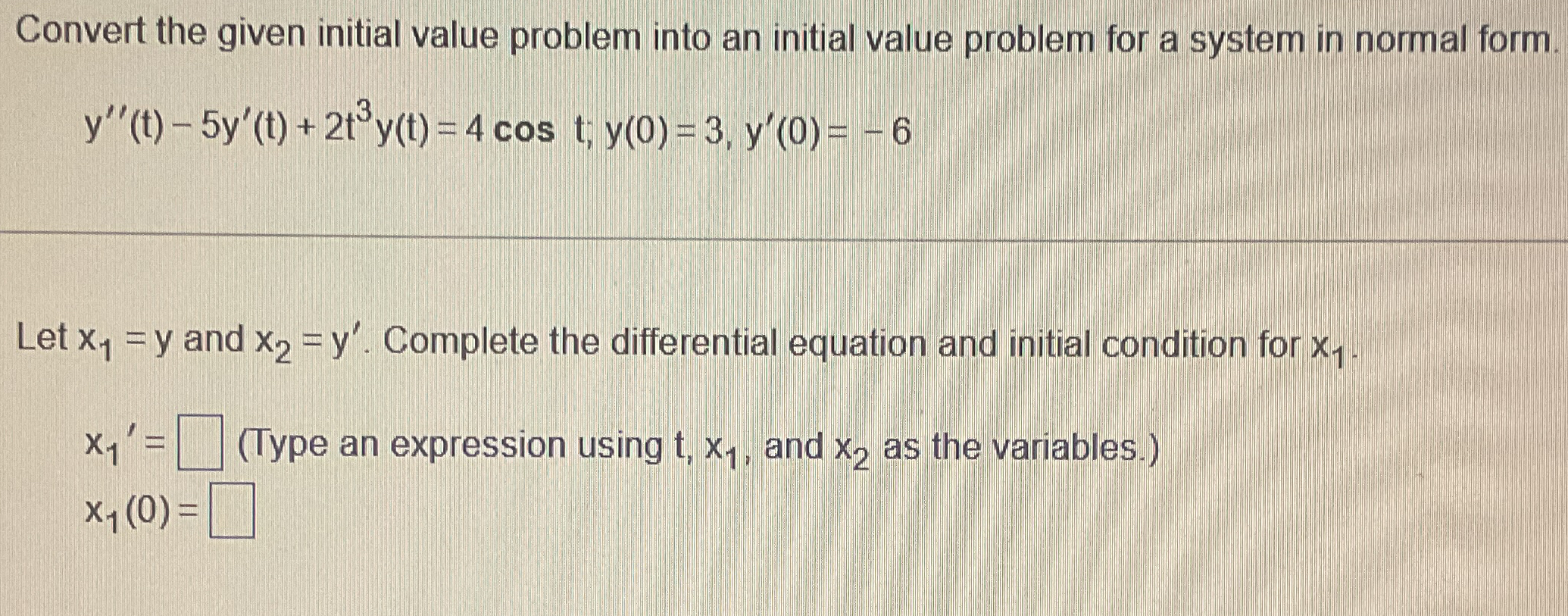 Solved Convert the given initial value problem into an | Chegg.com