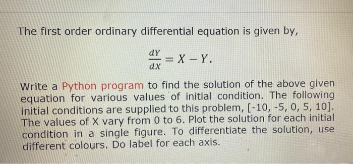 Solved The first order ordinary differential equation is | Chegg.com