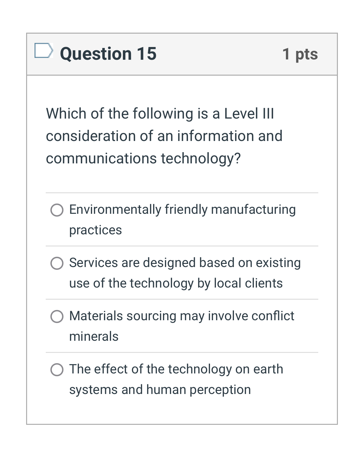 Solved Question Ptswhich Of The Following Is A Level Chegg Com