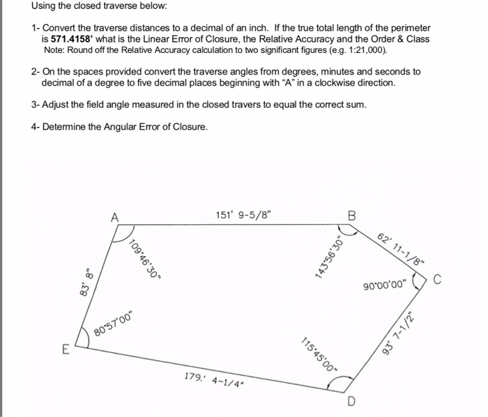 Solved SURVEYING HELP. Using The Traverse Below: 1. (a) | Chegg.com