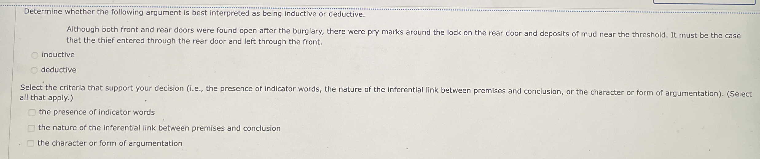 Solved Determine whether the following argument is best | Chegg.com