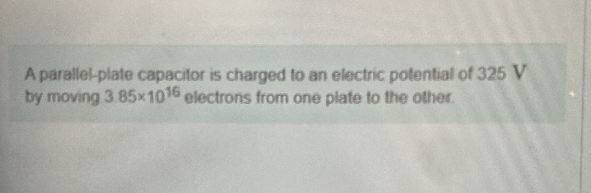 Solved A parallelplate capacitor is charged to an electric
