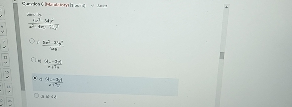 Question 8 Mandatory 1 Chegg