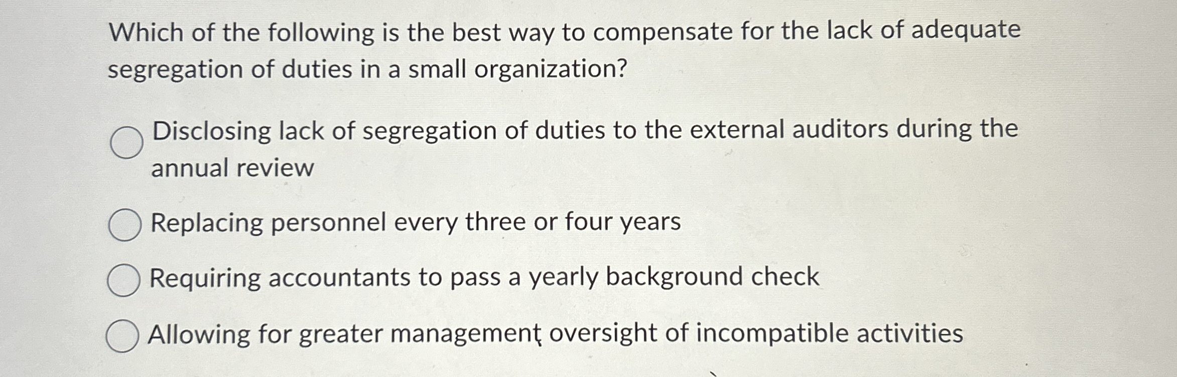 Solved Which of the following is the best way to compensate | Chegg.com