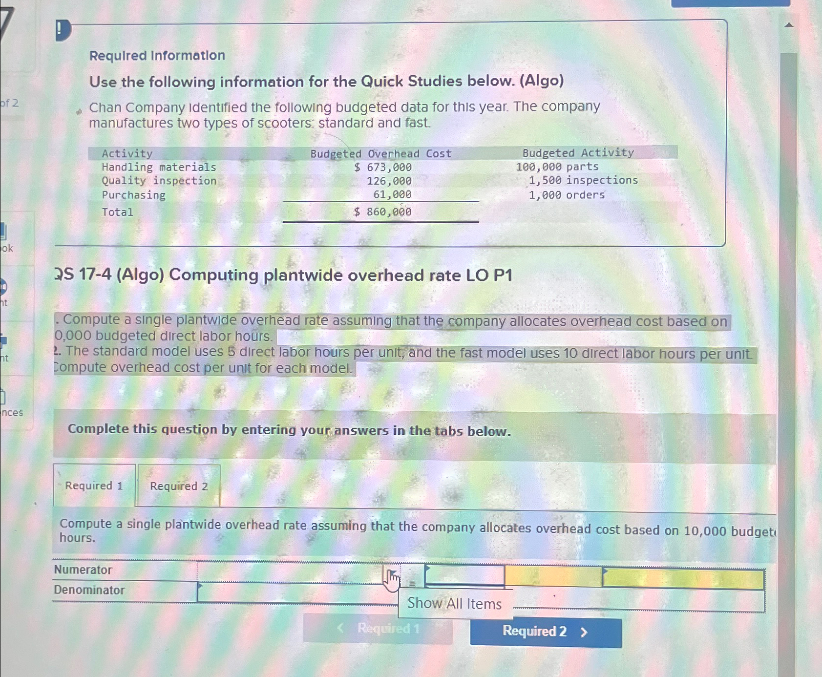 Solved Required InformationUse the following information for | Chegg.com