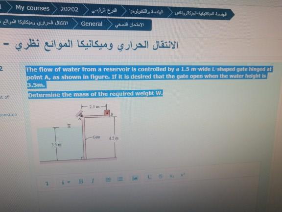 Solved The flow of water from a reservoir is controlled by a | Chegg.com