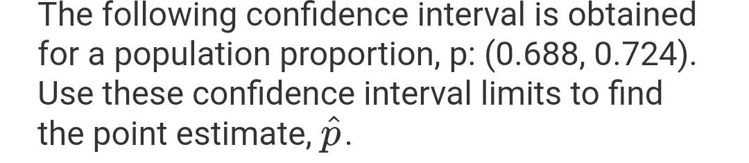 Solved The following confidence interval is obtained for a | Chegg.com