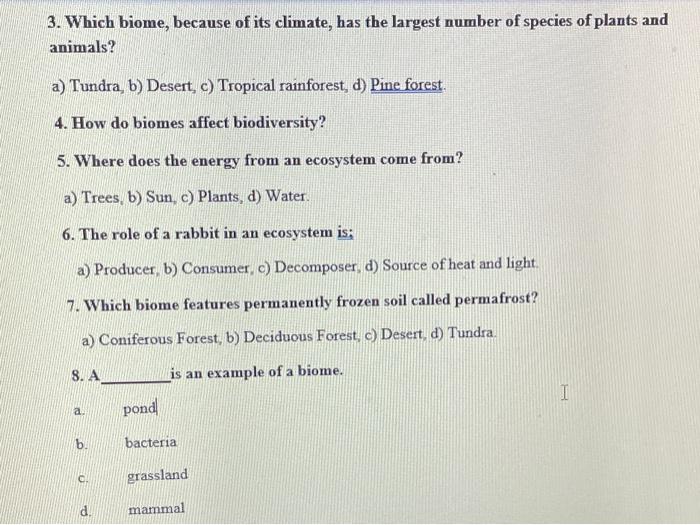 case study climate biomes and equidae answers