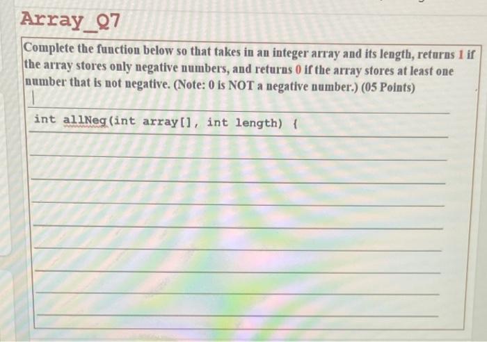 Solved Array_07 Complete the function below so that takes in | Chegg.com