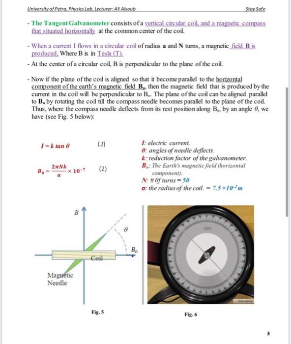 earths magnetic field using a tangent galvanometer