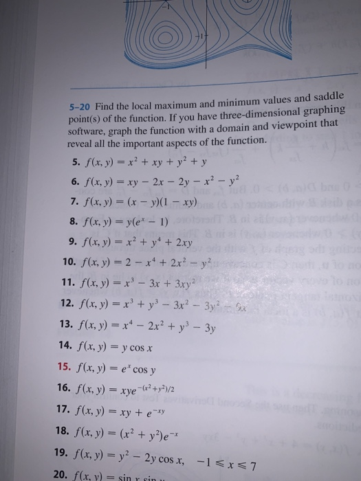 Solved 5-20 Find the local maximum and minimum values and | Chegg.com