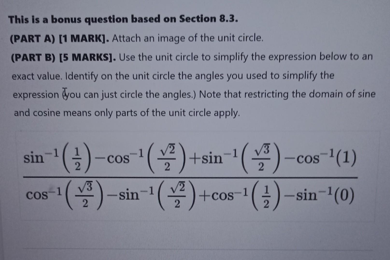 Solved This is a bonus question based on Section 8.3. (PART | Chegg.com