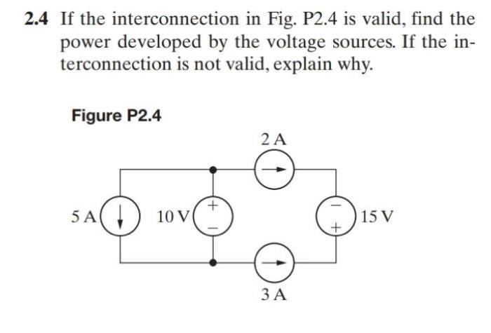 Solved 2.4 If The Interconnection In Fig. P2.4 Is Valid, | Chegg.com