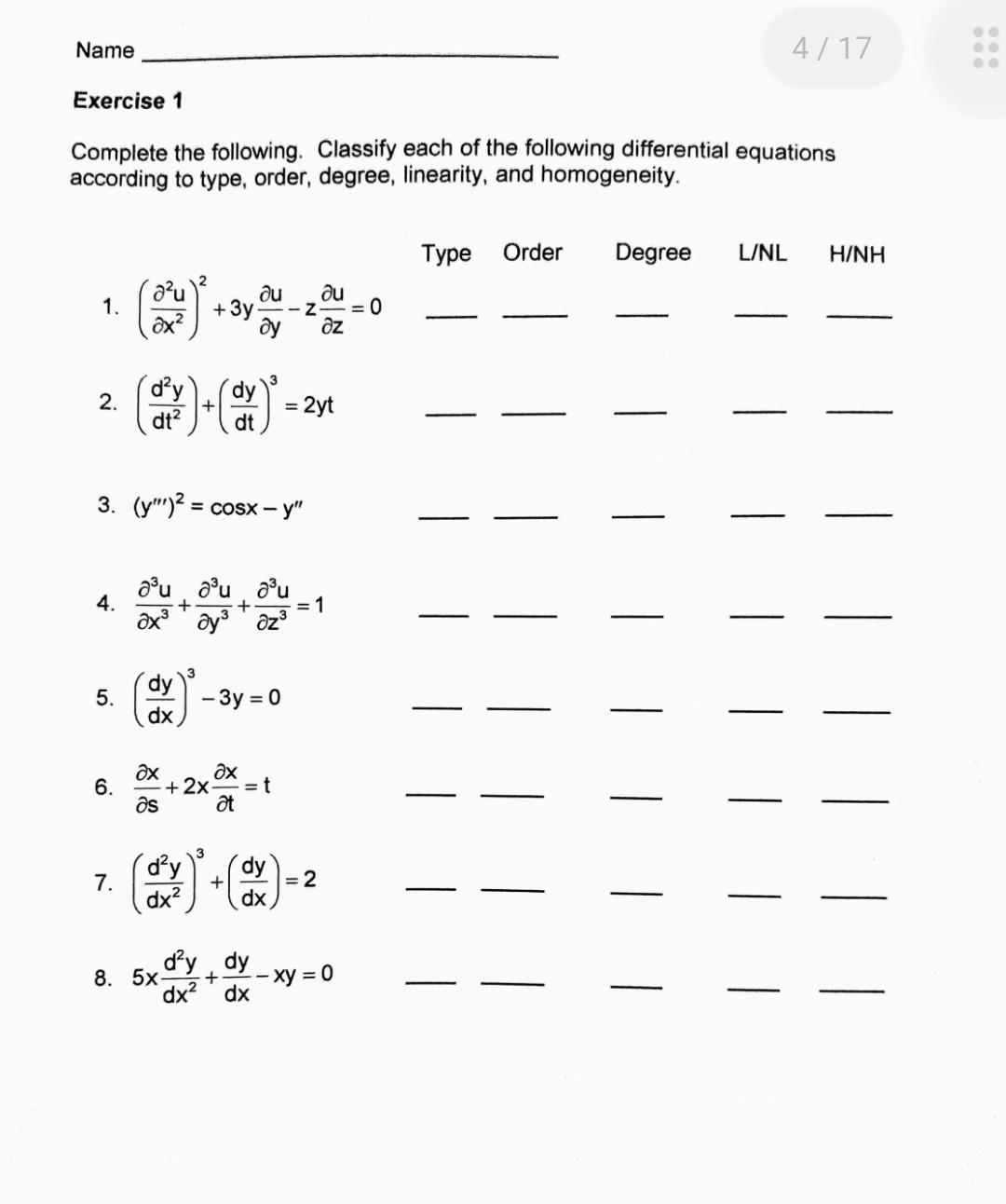 Solved Complete The Following Classify Each Of The Chegg Solved Complete The Following Classify Each Of The Chegg