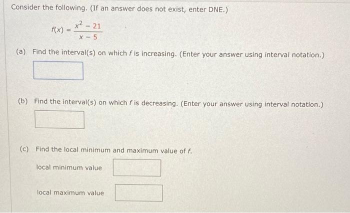 Solved Consider the following. (If an answer does not exist, | Chegg.com