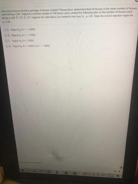 Solved How many tissues should a package of tissues contain?