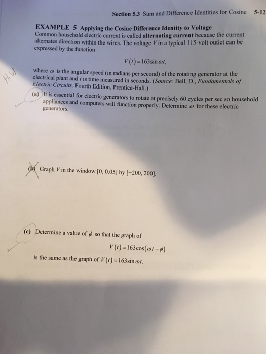 Solved Section 5 3 Sum And Difference Identities For Cosi Chegg Com