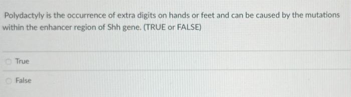 Solved Polydactyly is the occurrence of extra digits on | Chegg.com