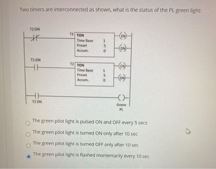 Solved Two timers are interconnected as shown, what is the