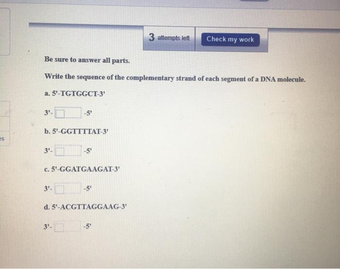 Solved 3 attempts left Check my work Be sure to answer all | Chegg.com