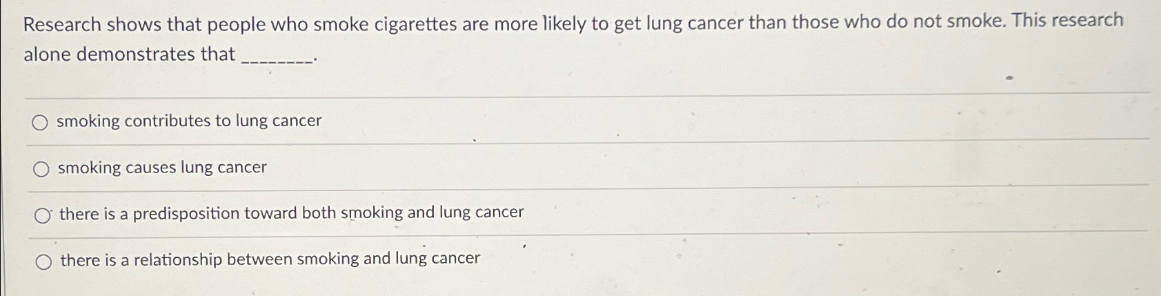 research shows that people who smoke cigarettes are more Solved Research shows that people who smoke cigarettes are