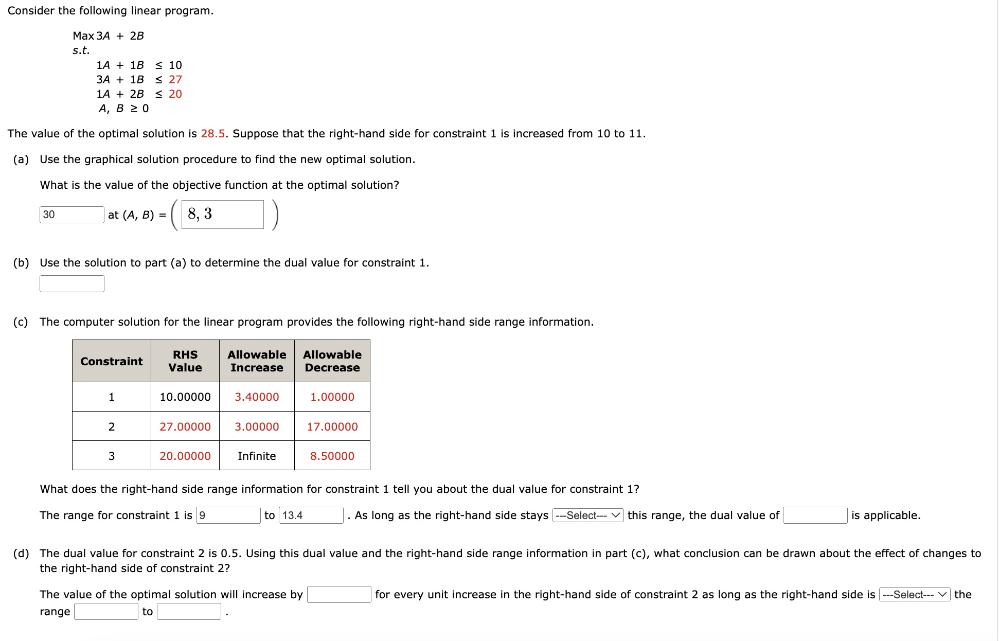 Solved Consider the following linear program. ﻿Max 3A+2B | Chegg.com