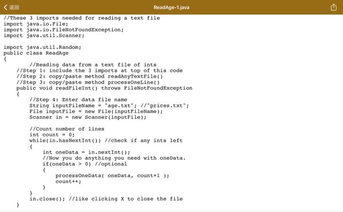 Solved Copy these 2 files to your project. The txt file | Chegg.com