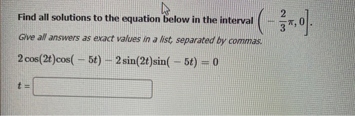 Solved Find all solutions to the equation below in the | Chegg.com