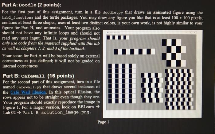 Solved Using Python Turtle Package -- PART B Only.Using | Chegg.com