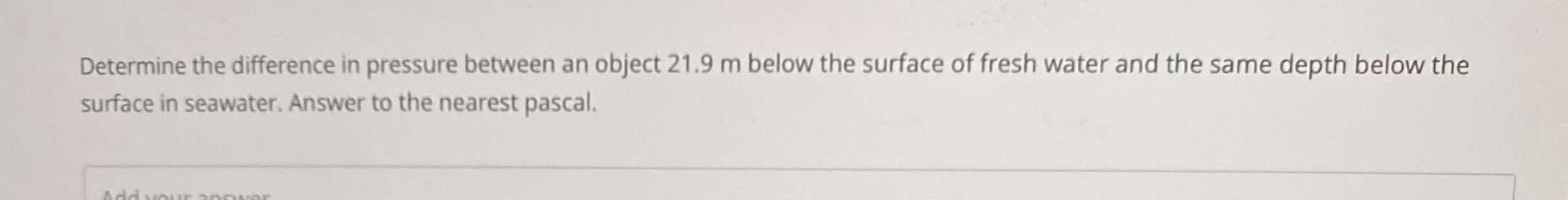 Solved Determine the difference in pressure between an | Chegg.com