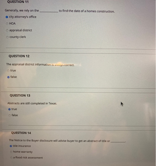 Solved QUESTION 11 to find the date of a homes construction. | Chegg.com
