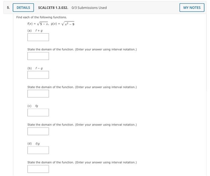 Solved Find each of the following functions. | Chegg.com