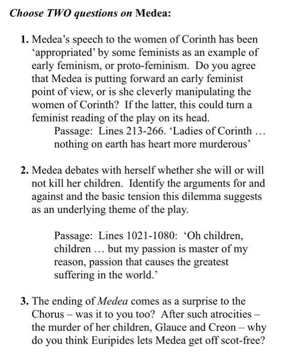 medea feminism essay