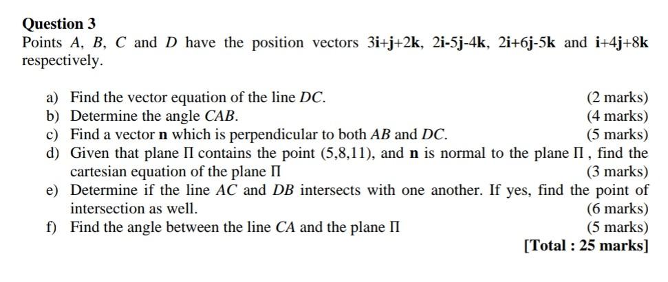 Solved Question 3 Points A, B, C and D have the position | Chegg.com