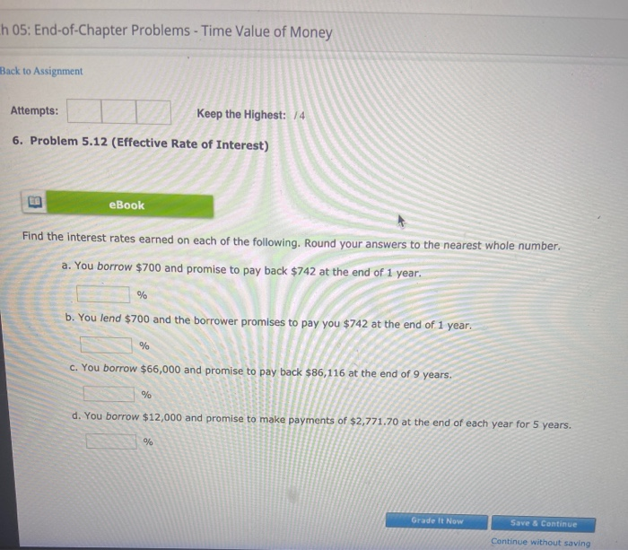 Solved Ch 05: End-of-Chapter Problems - Time Value of Money | Chegg.com