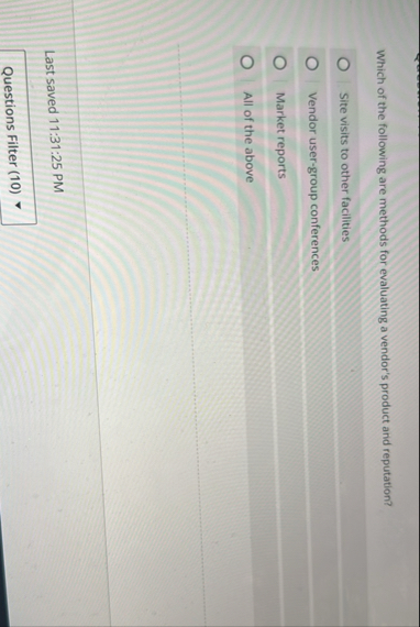Solved Which of the following are methods for evaluating a | Chegg.com