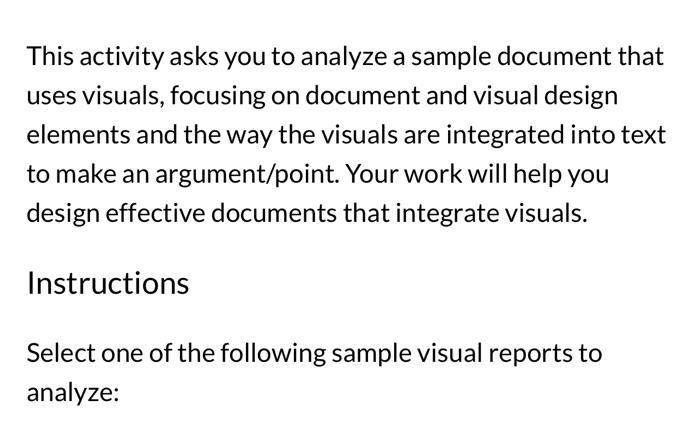 This activity asks you to analyze a sample document | Chegg.com