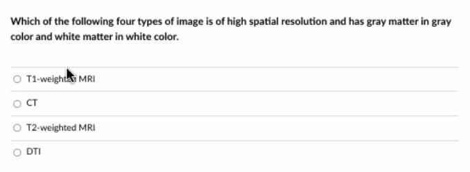 Solved Which of the following four types of image is of high | Chegg.com