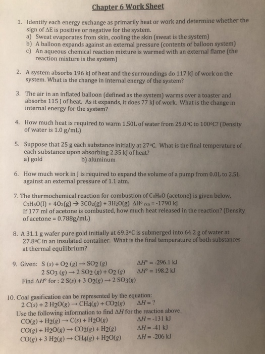 Solved Chapter 5 Work Sheet 1. A 48.3 ml sample of gas in a | Chegg.com