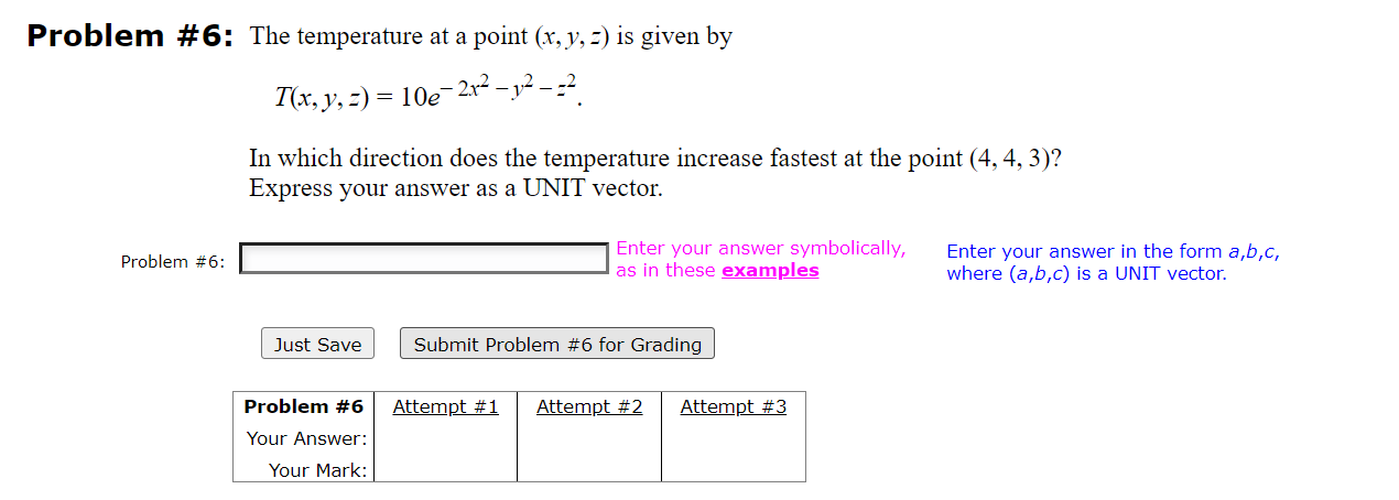 Solved Problem #6: The temperature at a point (x,y,z) ﻿is | Chegg.com