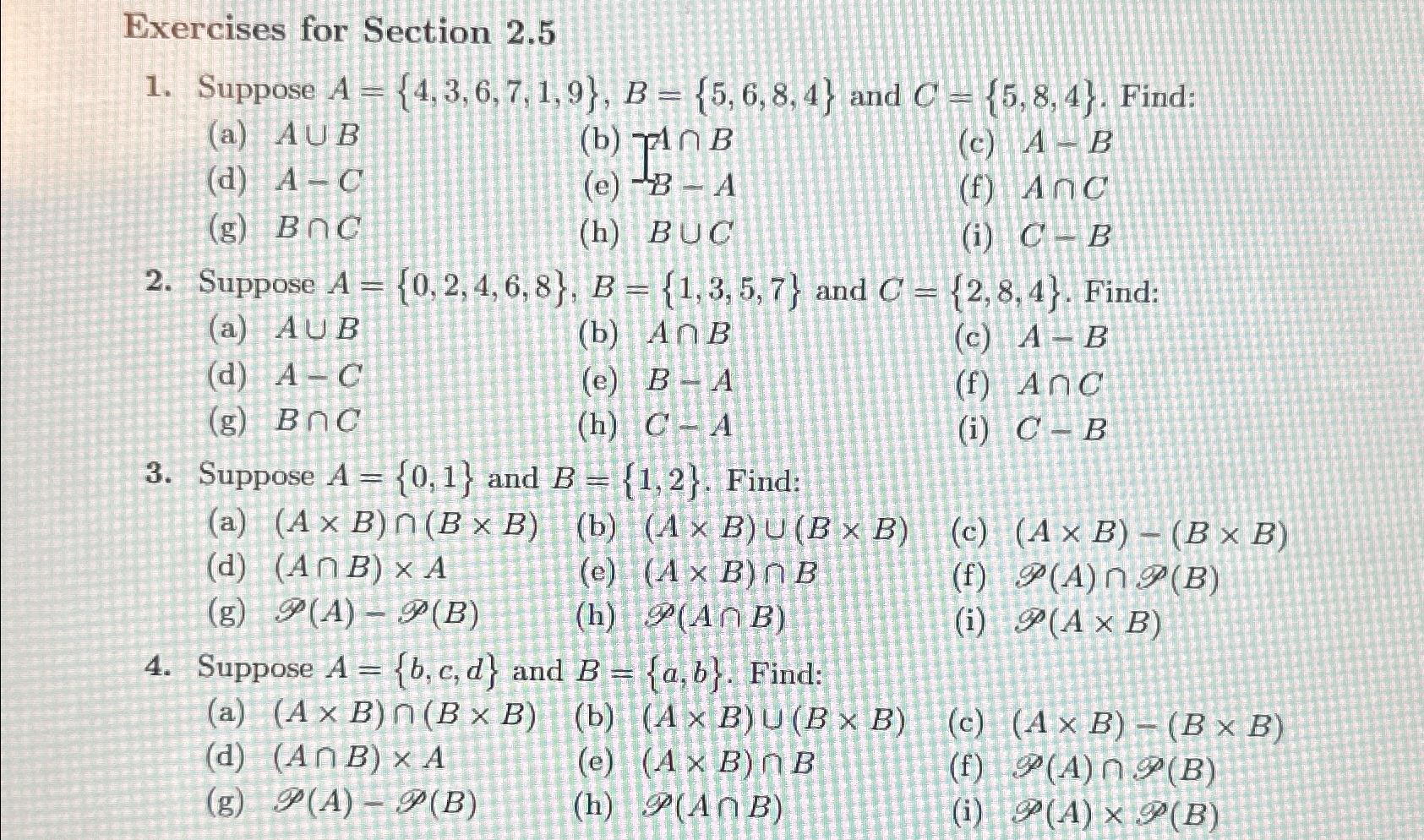 Solved Exercises For Section 2.5Suppose | Chegg.com