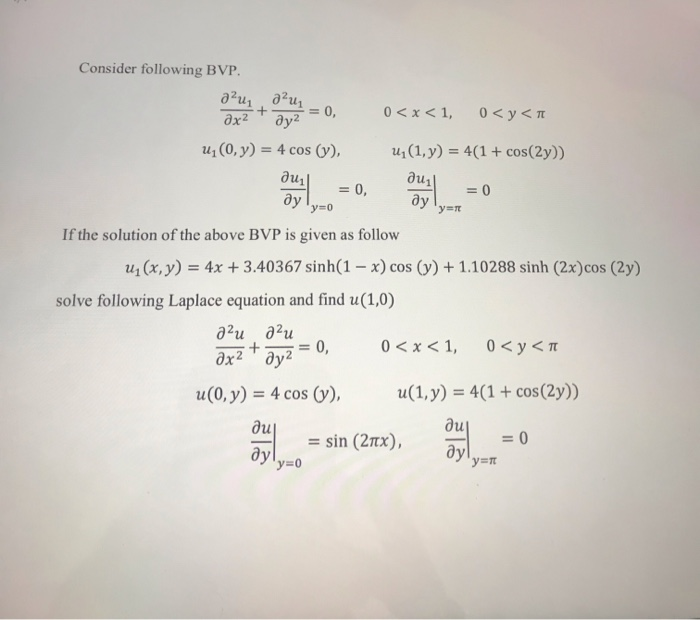 Solved ди, диа ду уел ау,то Consider following BVP. ди, д?и | Chegg.com