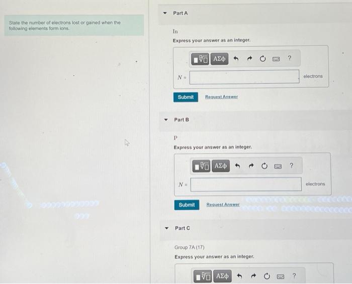 Solved State the number of electrons lost or gained when the